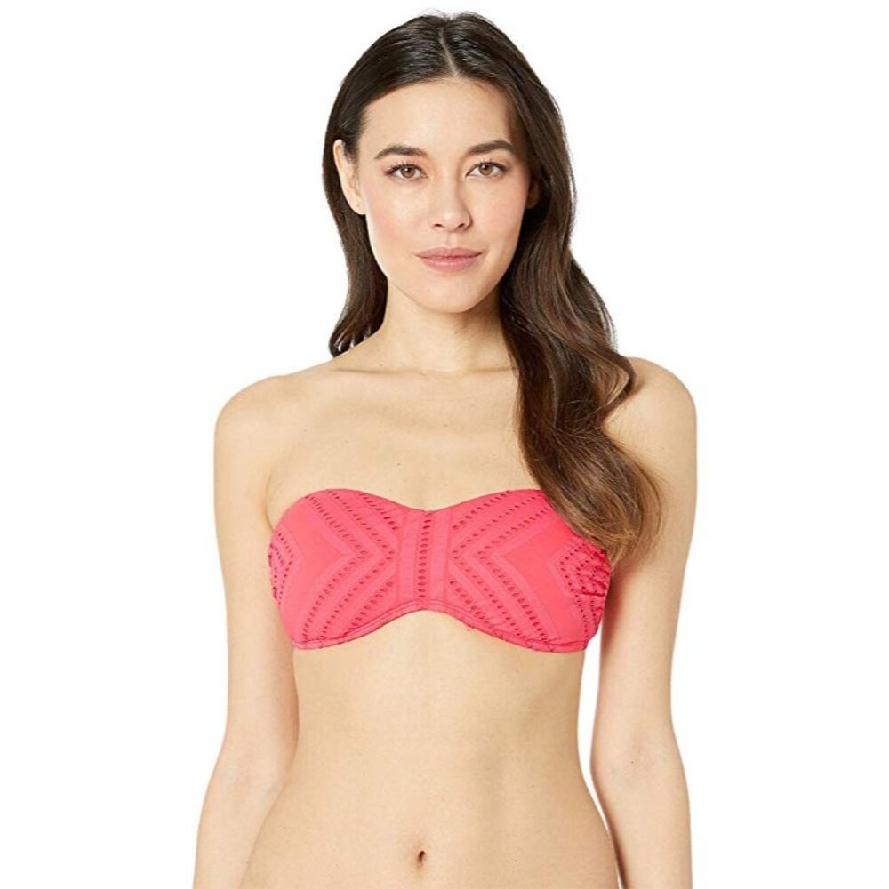 Kenneth Cole Reaction Womens Bandeau Hipster Bikini Swim Top Size XL X-Large